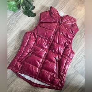 Tangerine puffer vest with hood. Size L